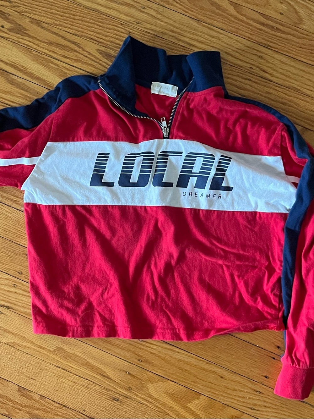 LOCAL Dreamer Kids' Red & Navy Zip-Front Top